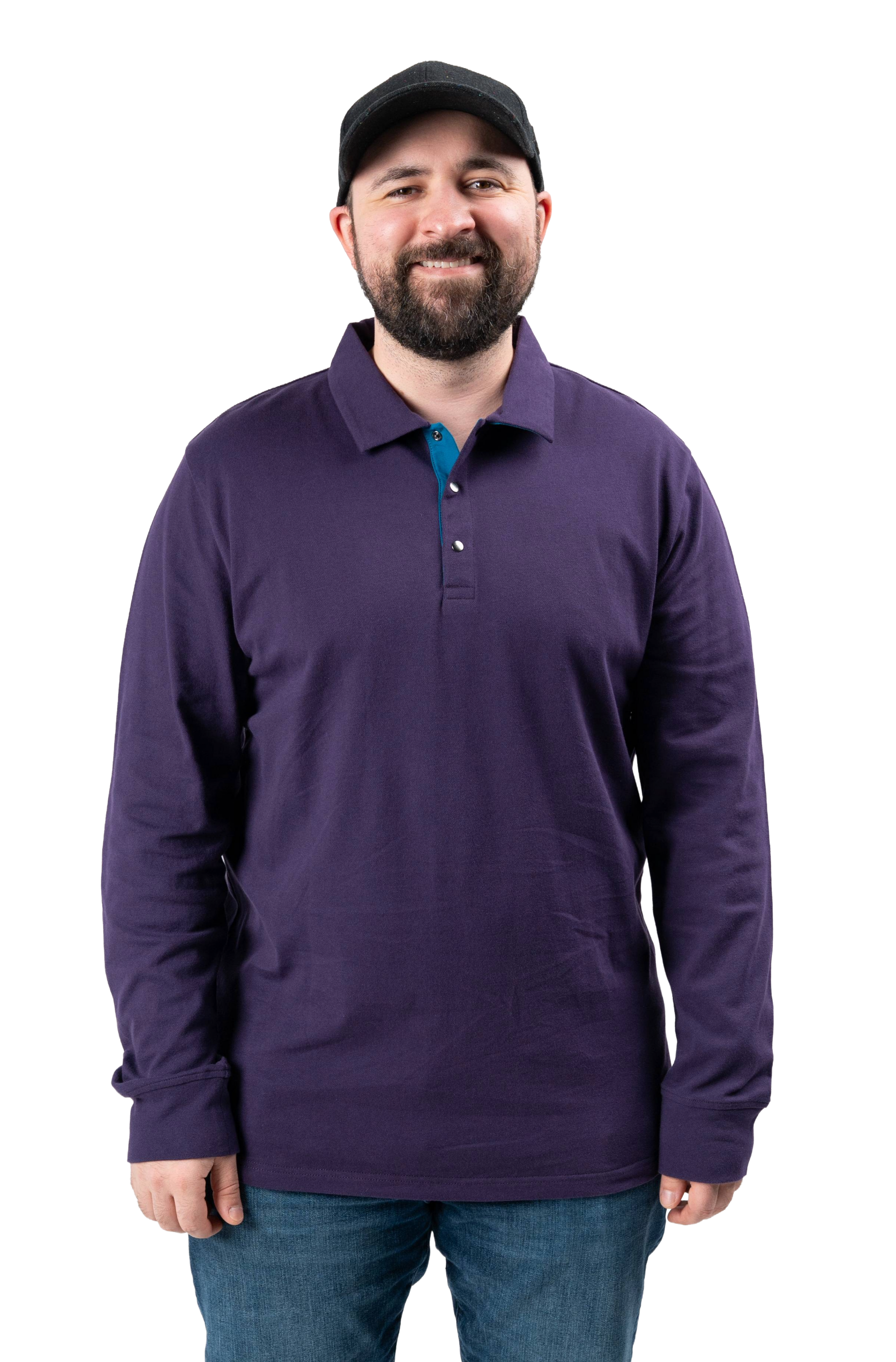 トップス MAN-TLE LongSleeve Polo sizeM Black Liquid Cotton Long Sleeve Polo Shirt - 2XL