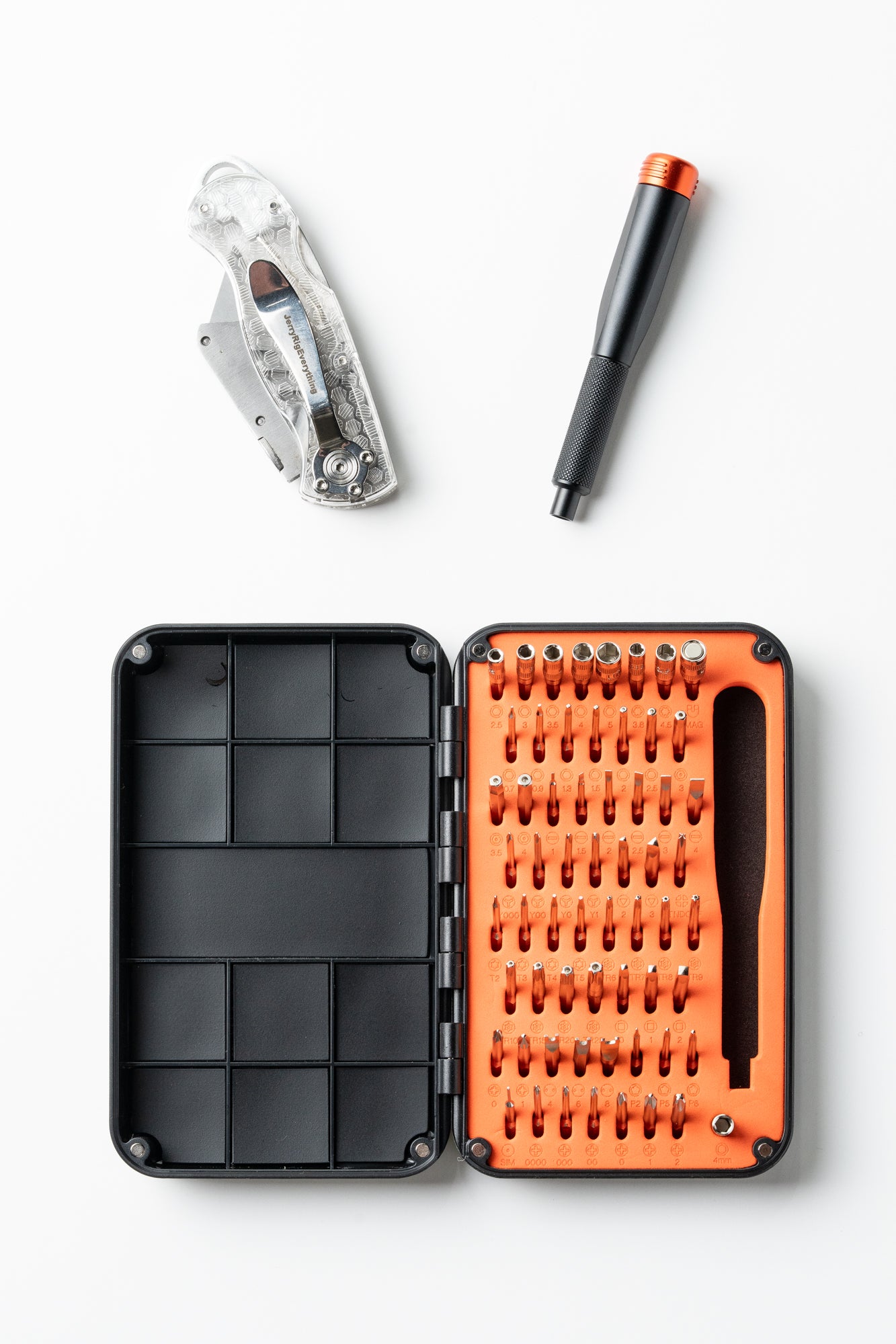 Precision Screwdriver, Bit Set, & Jerry Rig Knife Bundle