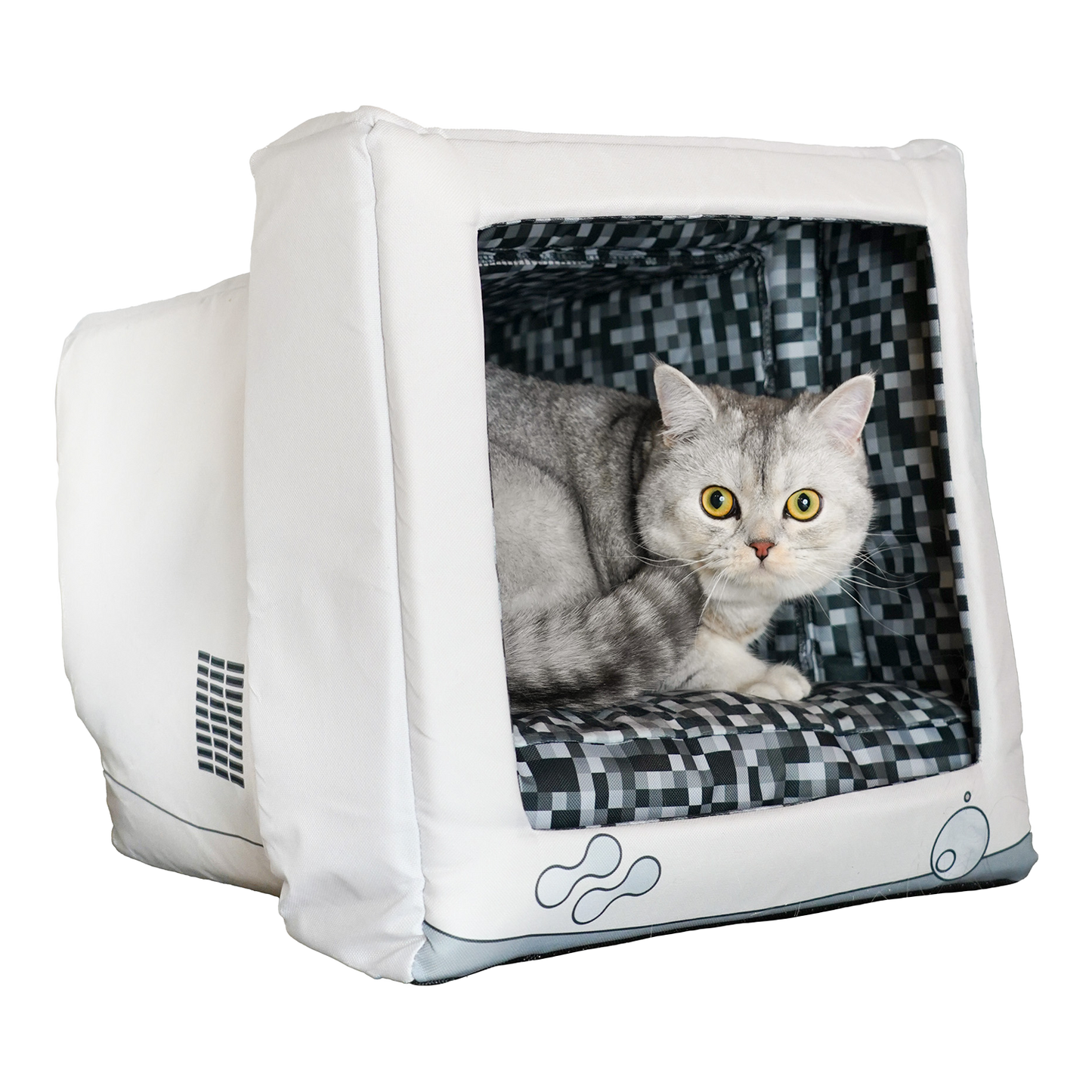 Retro Monitor Pet Cave & Screensaver Pet Bandana Bundle