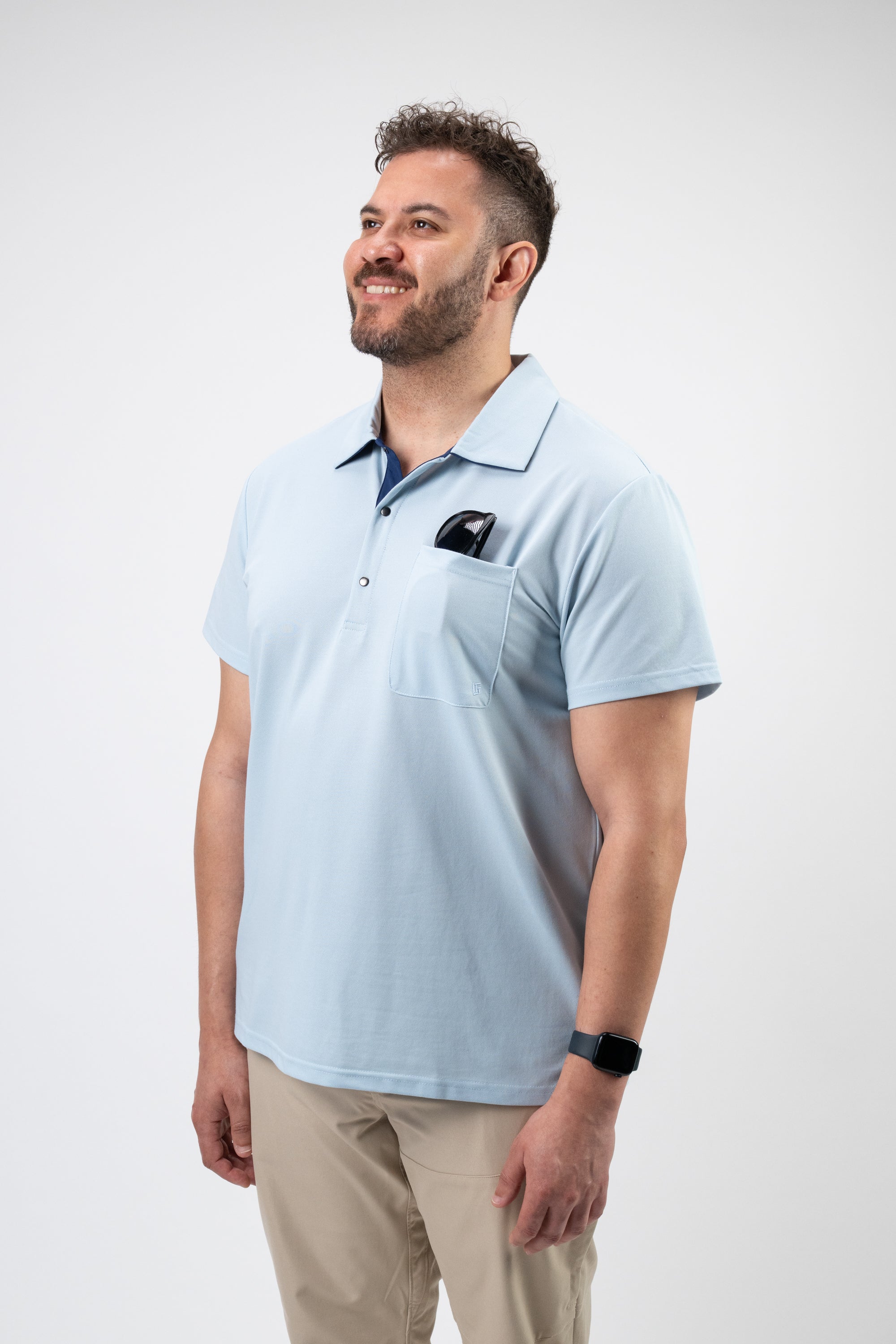 Polo UPF - Bleu glacier