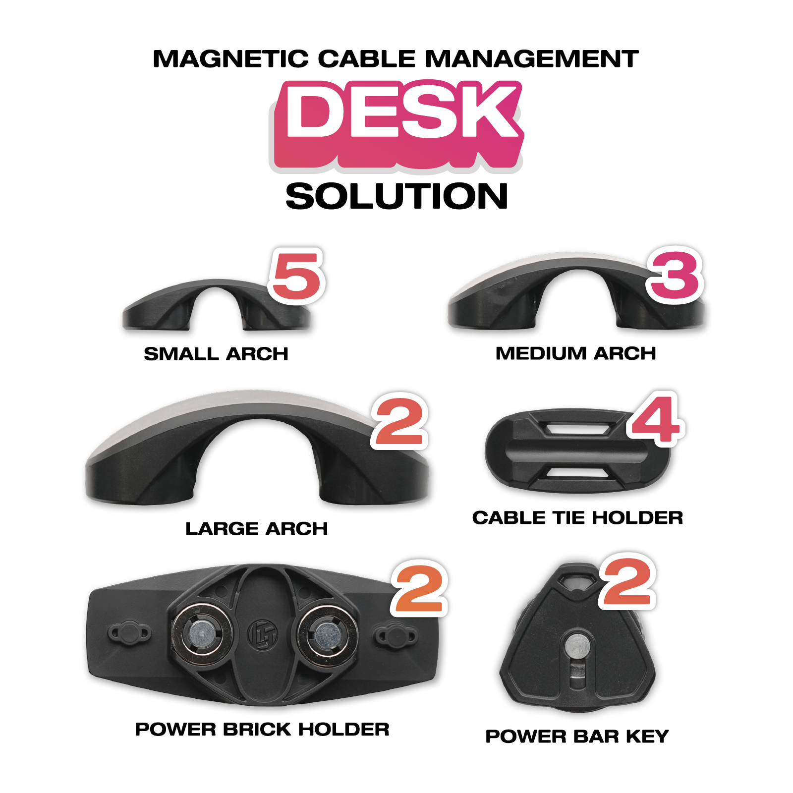 Magnetic Cable Management Silicone Desk Solution