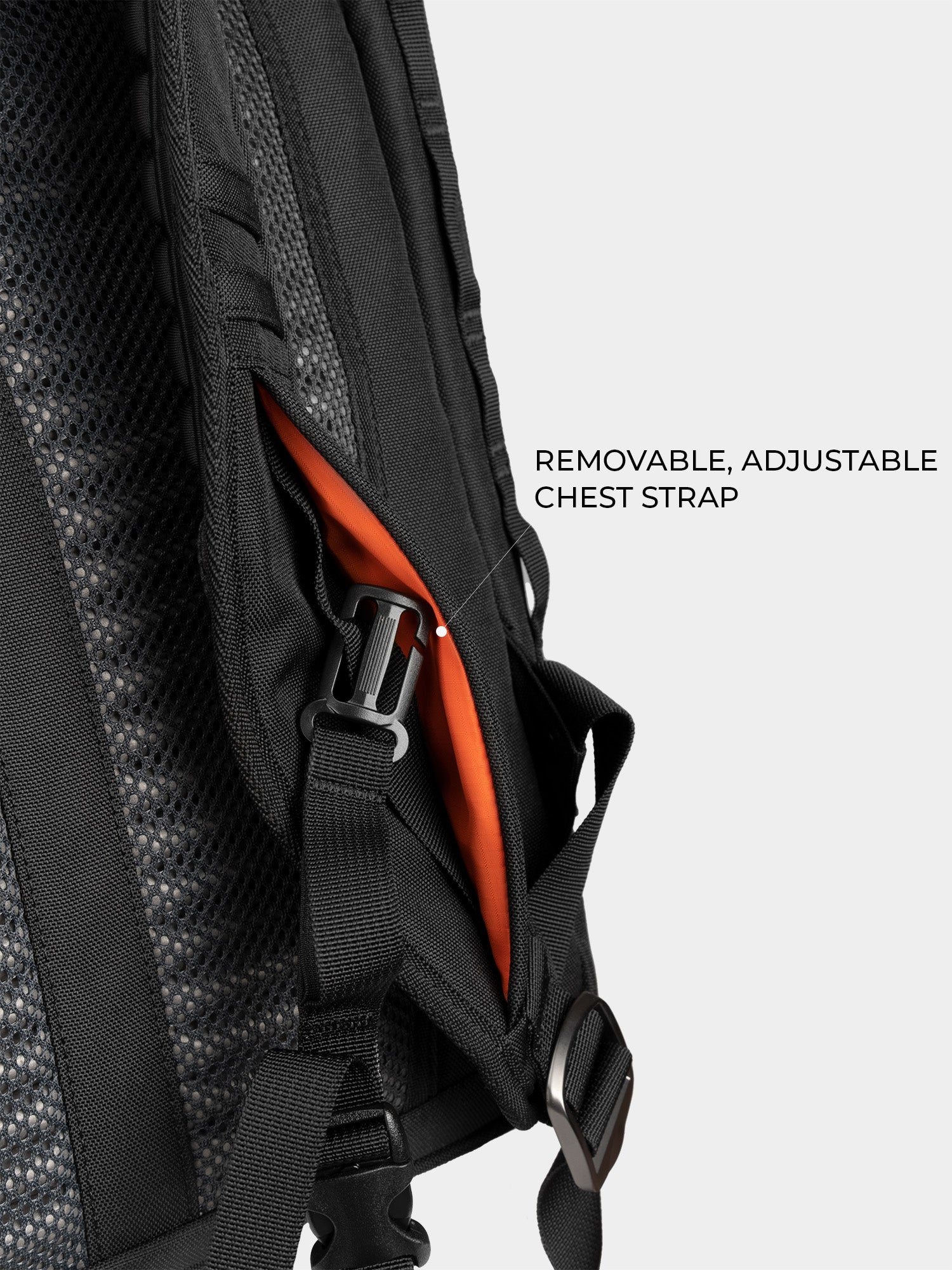 black laptop backpack with chest strap LTT Backpack