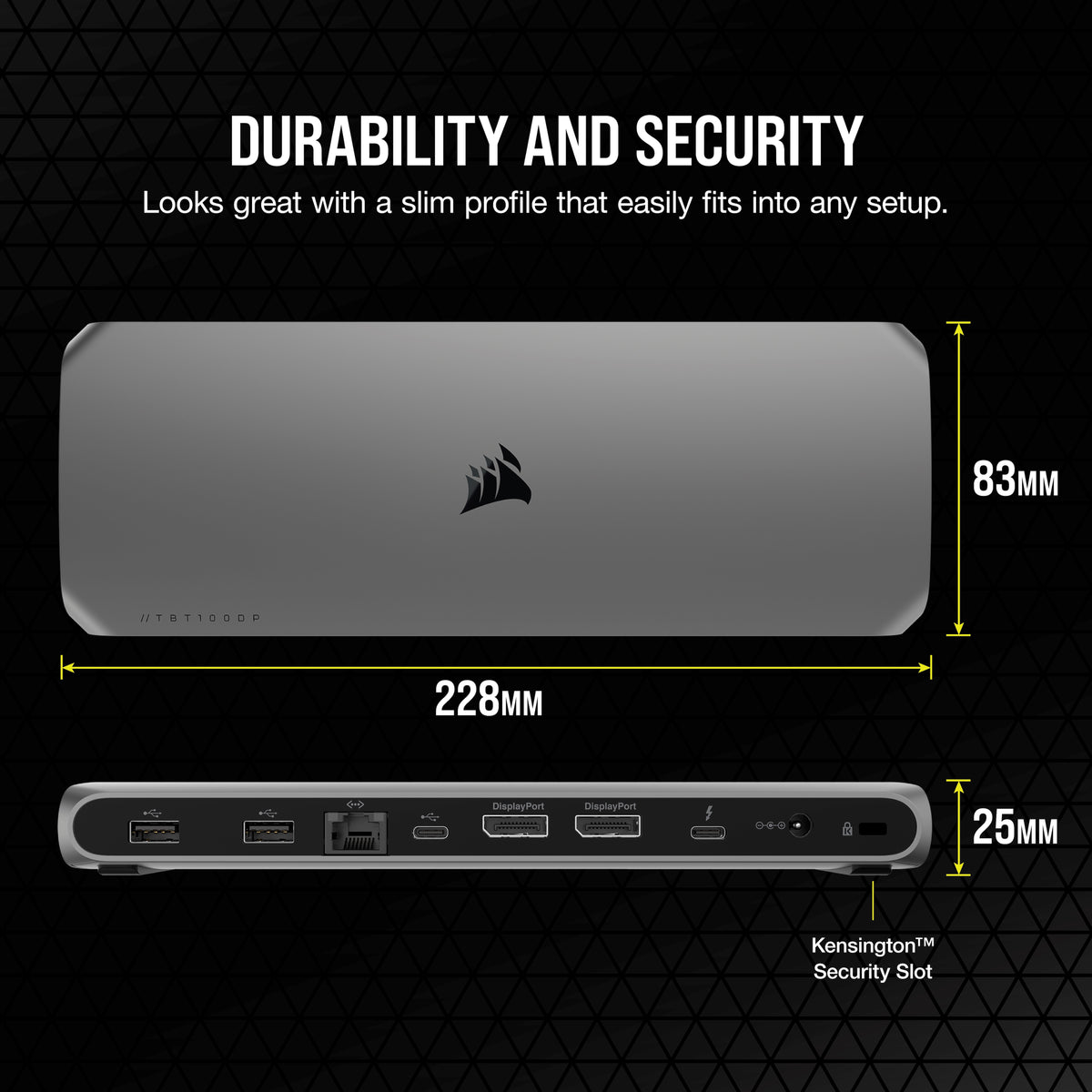 Station d'accueil Corsair TBT100 DP Thunderbolt 3 avec DisplayPort