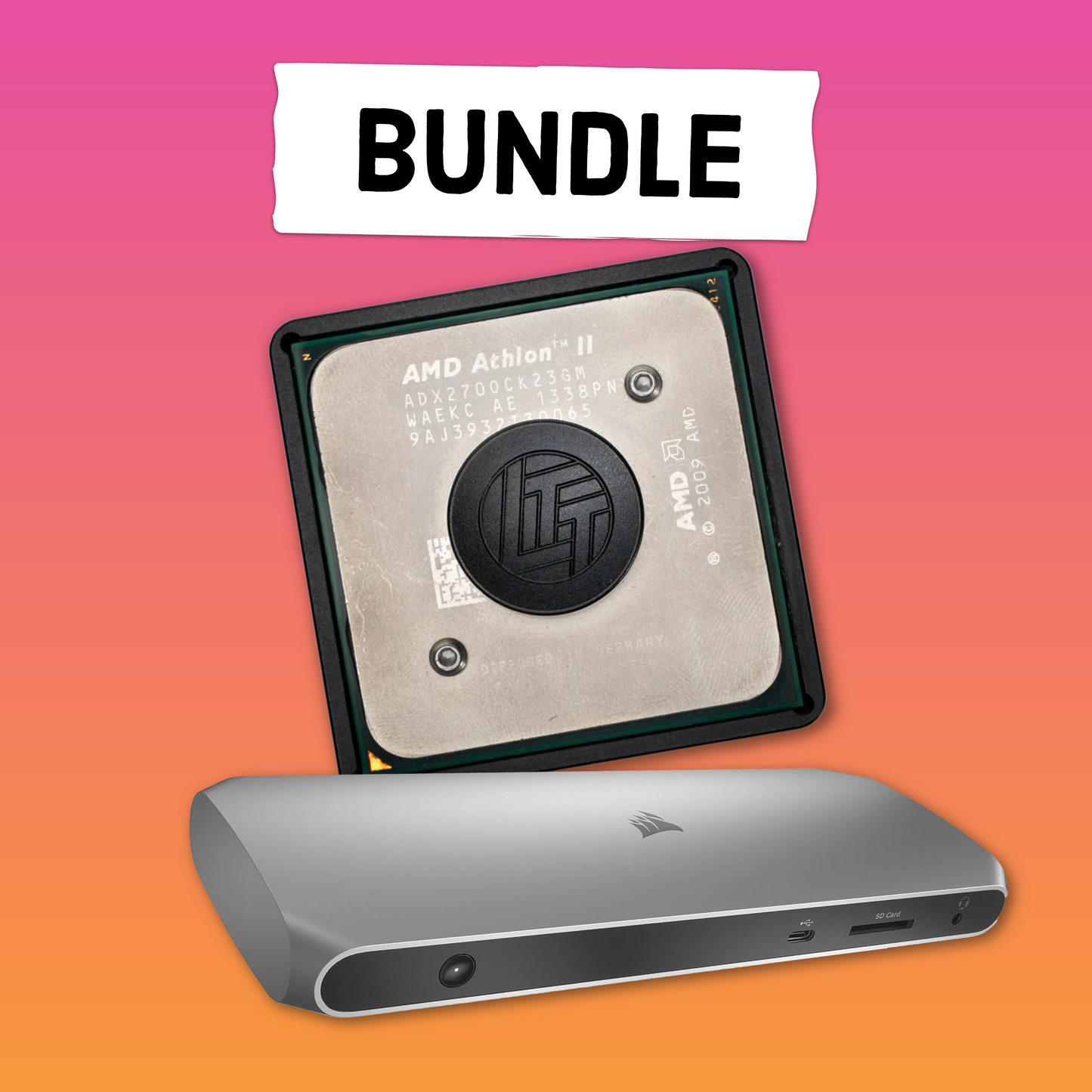 CPU Fidget Spinner & Corsair TBT100 DP Thunderbolt 3 Dock Bundle