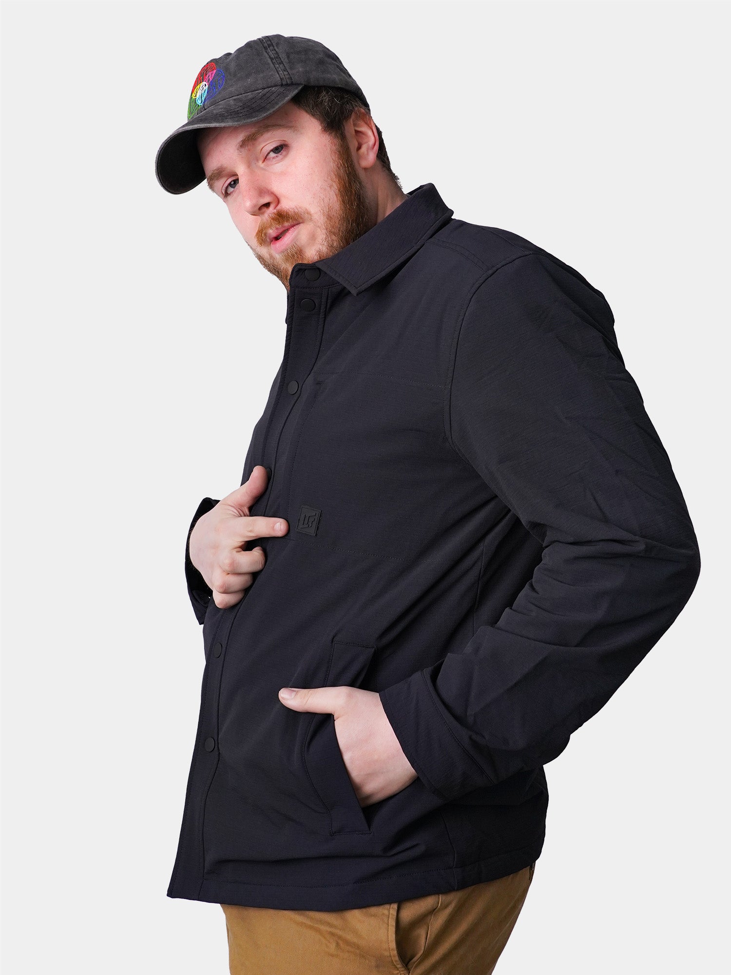 Model: Adam S, Size: Large, Height: 6’/183cm