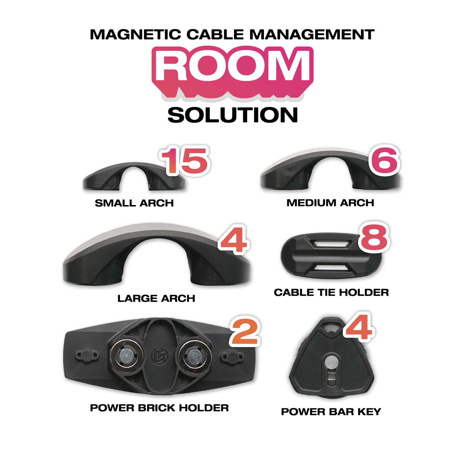 Magnetic Cable Management Arch Room Solution