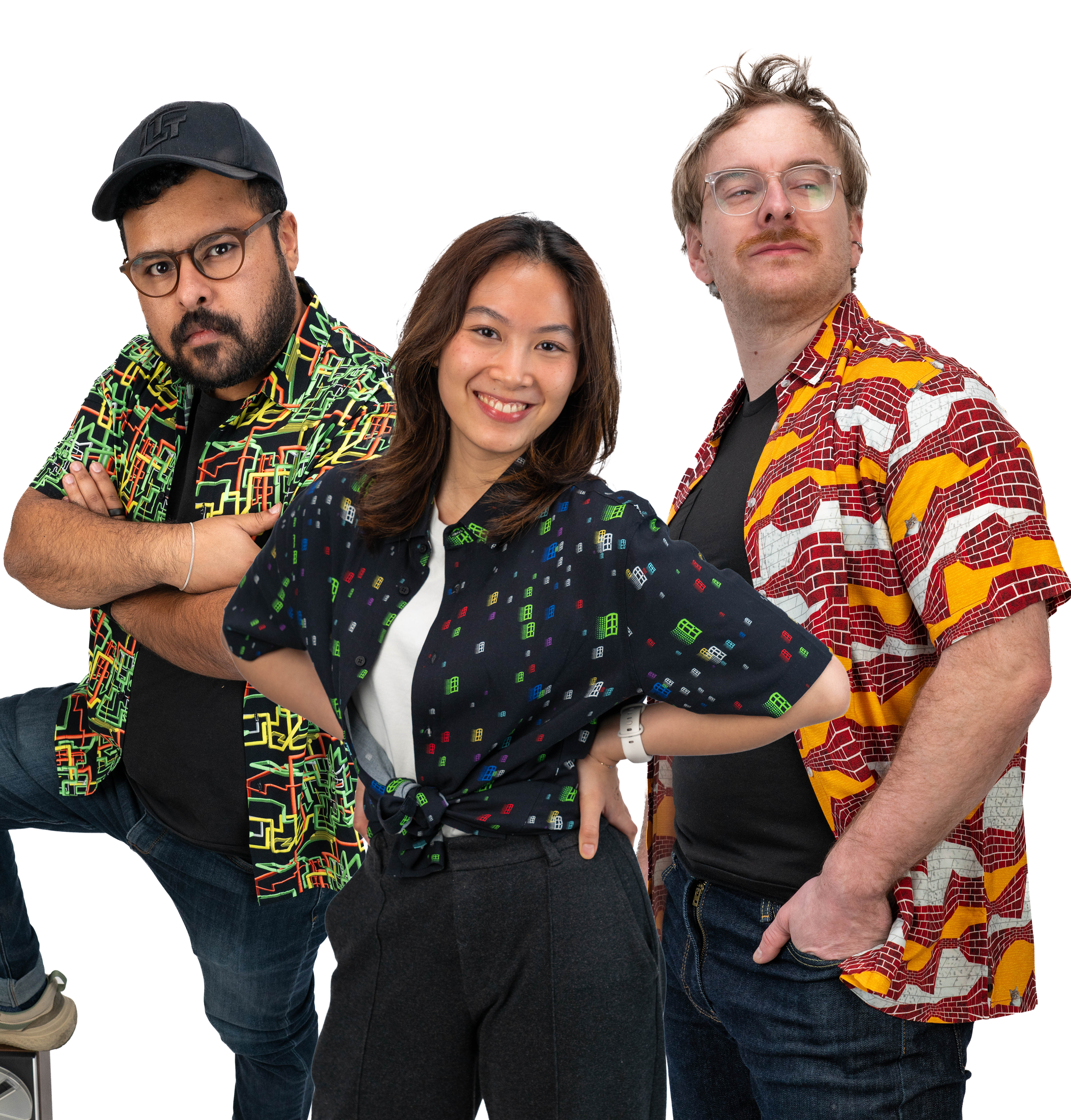 Models: Jake B, Size: Large, Height: 5’9”/175cm | Nicole A, Size: Small, Height: 5’0”/152cm | Model: David, Size: Large, Height: 5’11”/180cm 