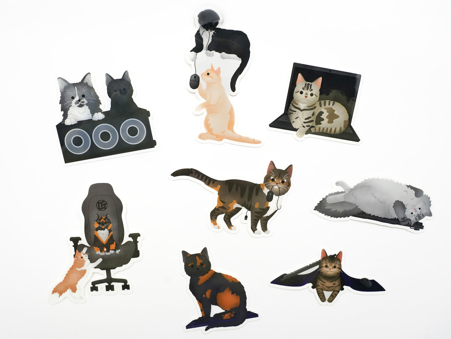 Pack d'autocollants animaux Computer Cats - Bonus