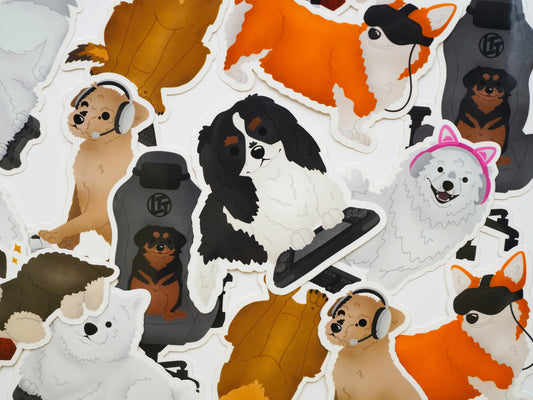 Animal Sticker Pack Gaming Dogs - Bonus